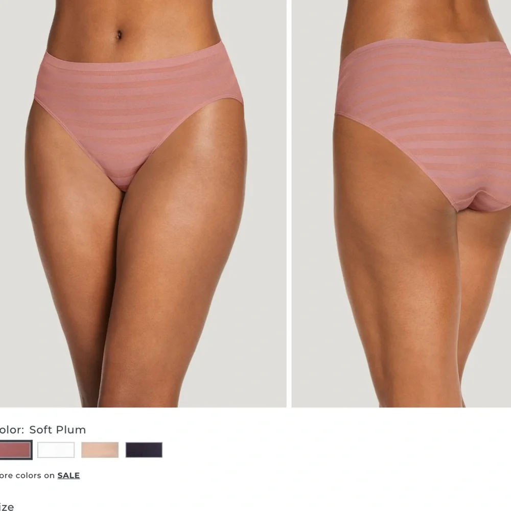 3 pairs of Jockey Panties Hip Brief, Hi-Cut, Boy Leg High-Waisted Briefs Size 6